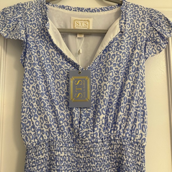 Sail to Sable Floral Animal Print Flutter Sleeve MIDI Dress. NWT, never worn - Picture 4 of 5